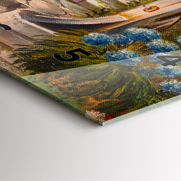 Orologio quadrato in vetro Composizione dell'olio nella foresta