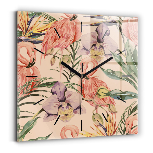 Orologio quadrato Foglie di palma tropicali