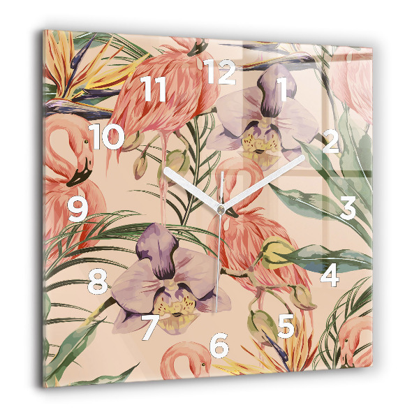 Orologio quadrato Foglie di palma tropicali