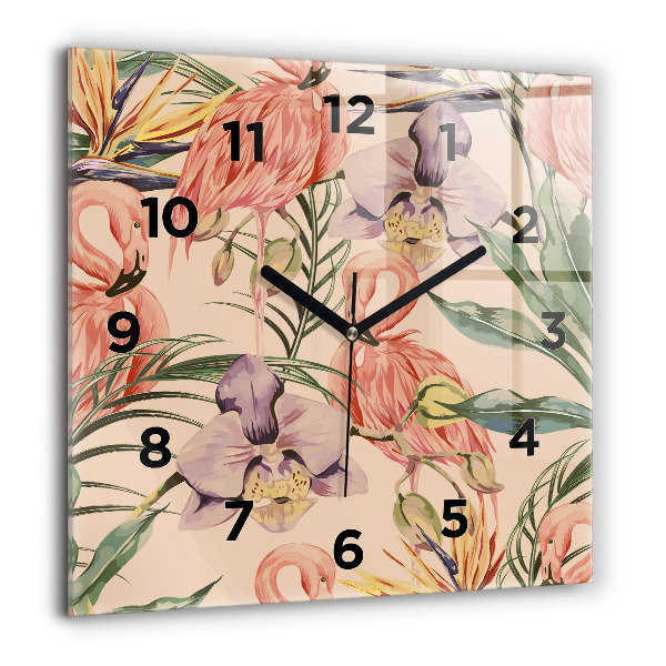 Orologio quadrato Foglie di palma tropicali