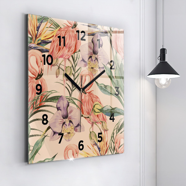 Orologio quadrato Foglie di palma tropicali