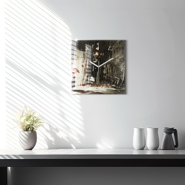 Orologio quadrato Donna in una notte piovosa