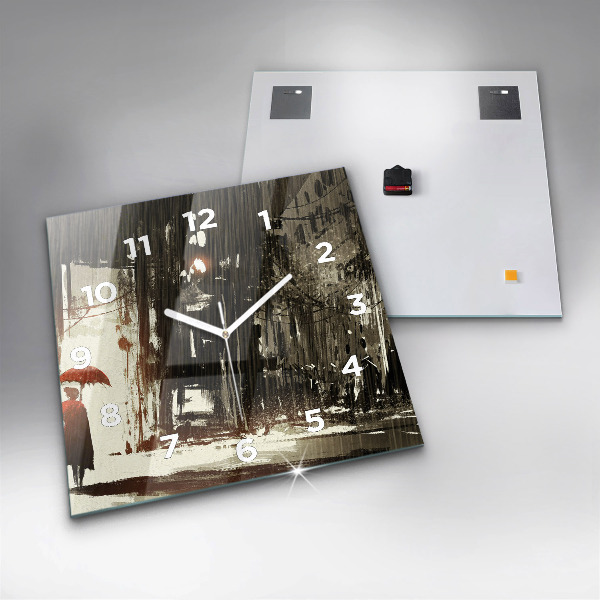 Orologio quadrato Donna in una notte piovosa