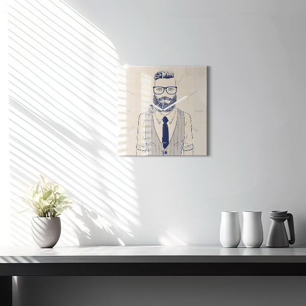 Orologio quadrato Uomo con la barba