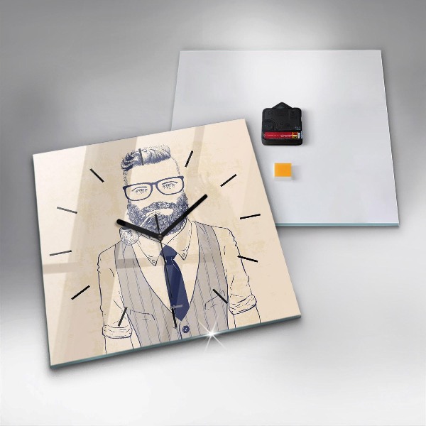 Orologio quadrato Uomo con la barba