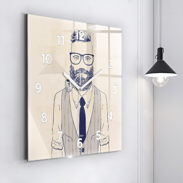 Orologio quadrato Uomo con la barba