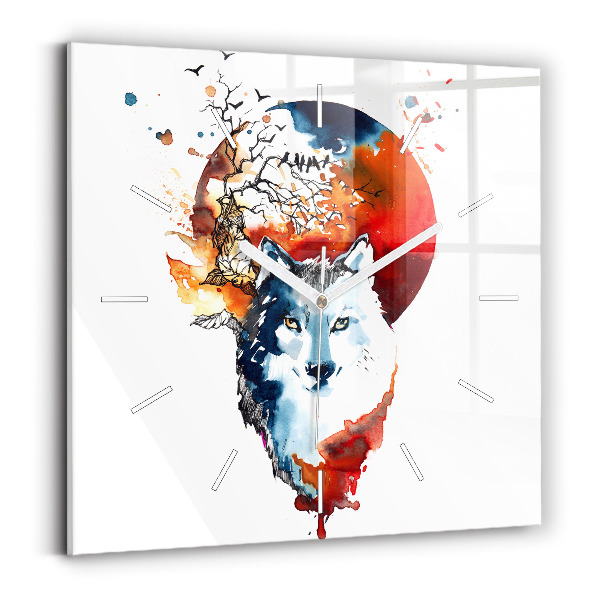 Orologio quadrato Il lupo e la luna piena