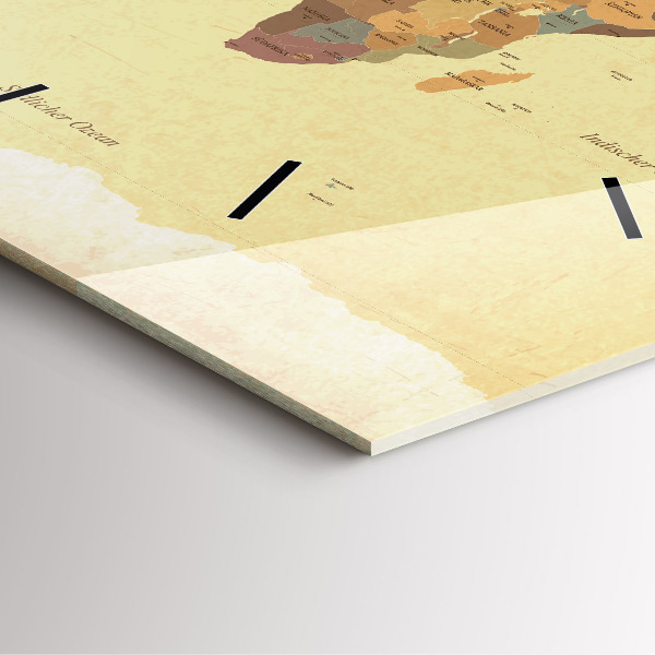 Orologio quadrato Mappa del mondo d'epoca