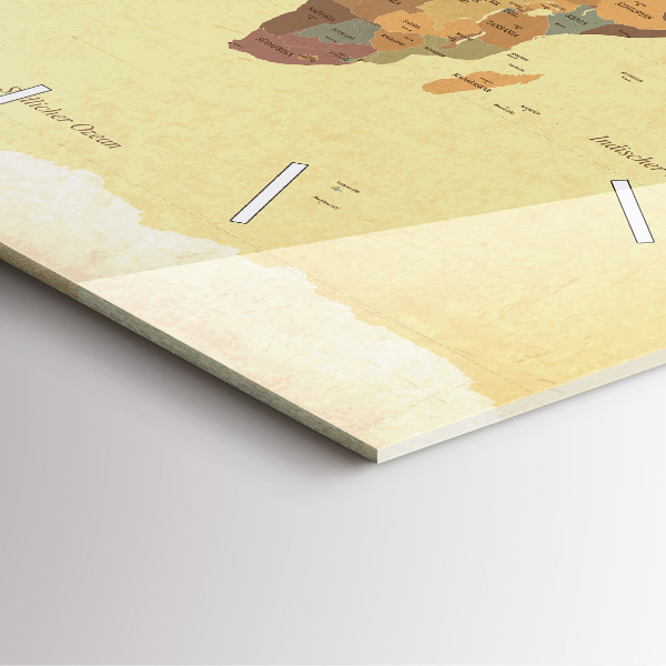 Orologio quadrato Mappa del mondo d'epoca