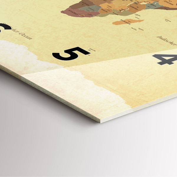 Orologio quadrato Mappa del mondo d'epoca