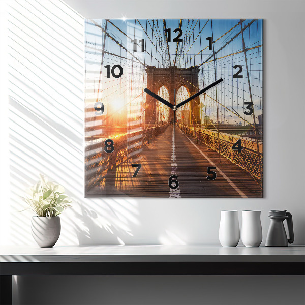 Orologio quadrato Ponte di Brooklyn New York