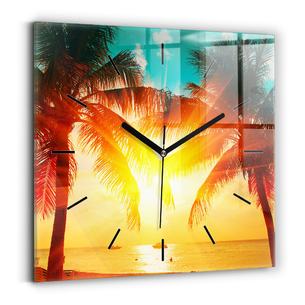 Orologio quadrato in vetro Vacanze Relax Estate