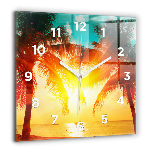 Orologio quadrato in vetro Vacanze Relax Estate