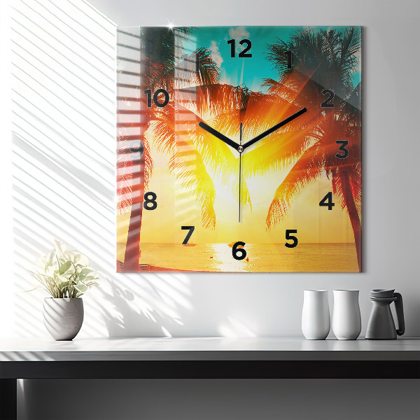 Orologio quadrato in vetro Vacanze Relax Estate