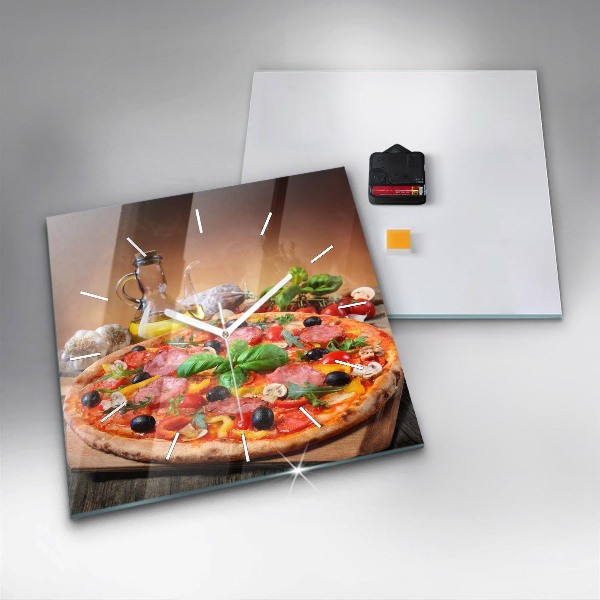 Orologio quadrato in vetro Il cuore culinario d'Italia