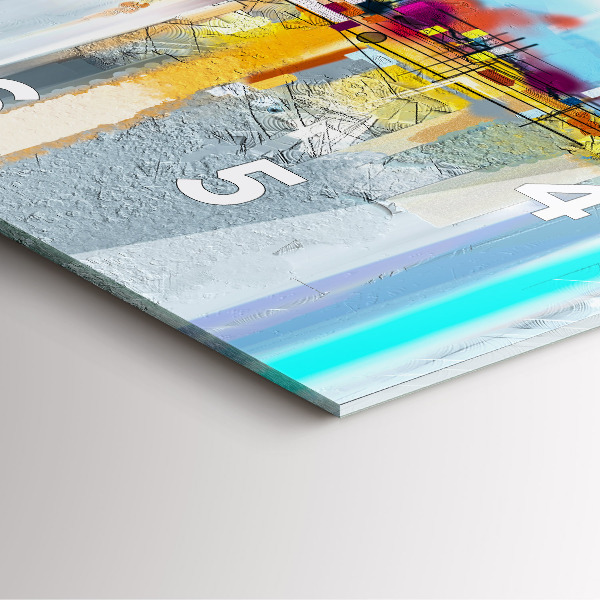 Orologio quadrato in vetro Paesaggio astratto ad olio