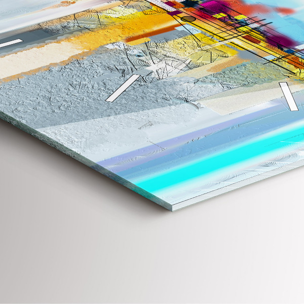 Orologio quadrato in vetro Paesaggio astratto ad olio