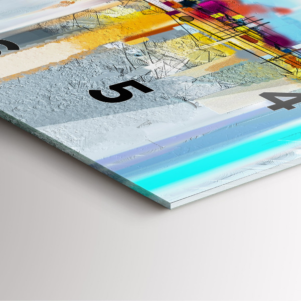 Orologio quadrato in vetro Paesaggio astratto ad olio