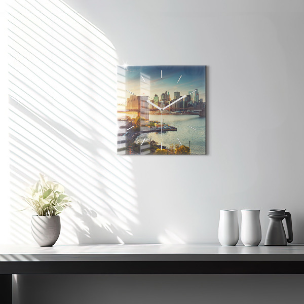 Orologio quadrato in vetro New York Manhattan