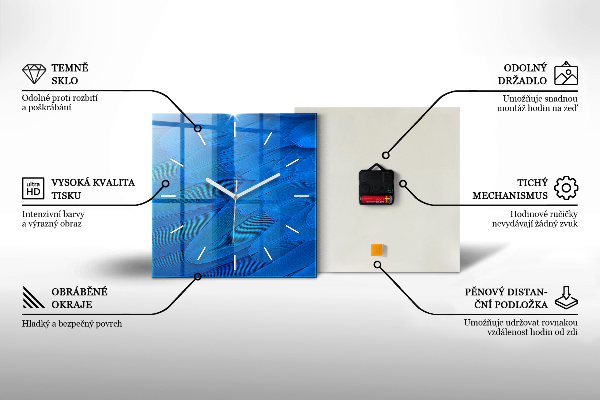 Orologio quadrato in vetro Fiume orientale di New York