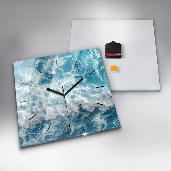 Orologio quadrato in vetro Onde dell'oceano