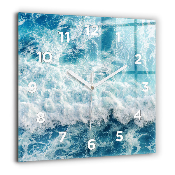Orologio quadrato in vetro Onde dell'oceano