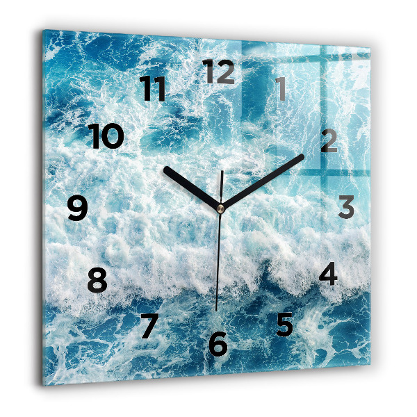 Orologio quadrato in vetro Onde dell'oceano