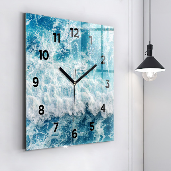 Orologio quadrato in vetro Onde dell'oceano