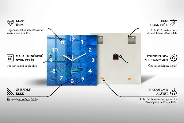 Orologio quadrato in vetro Motivo geometrico