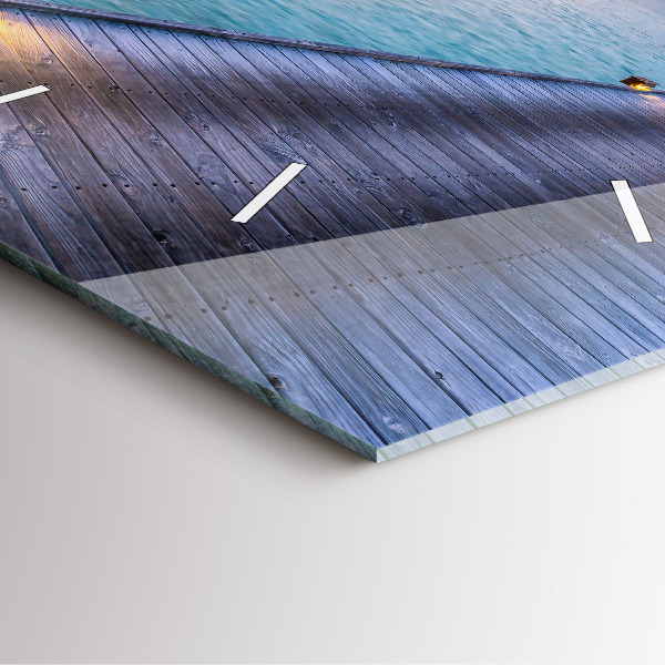 Orologio quadrato in vetro Tramonto Maldive