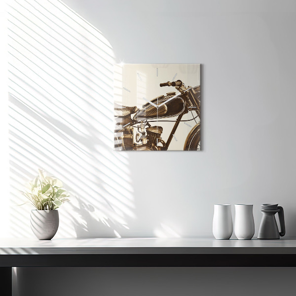 Orologio quadrato in vetro Moto d'epoca seppia