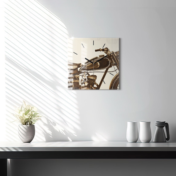 Orologio quadrato in vetro Moto d'epoca seppia