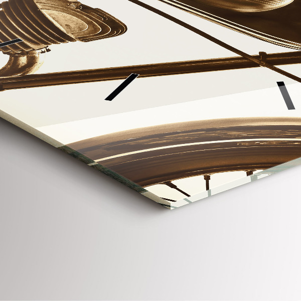 Orologio quadrato in vetro Moto d'epoca seppia