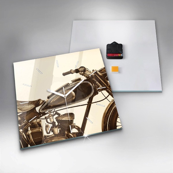 Orologio quadrato in vetro Moto d'epoca seppia