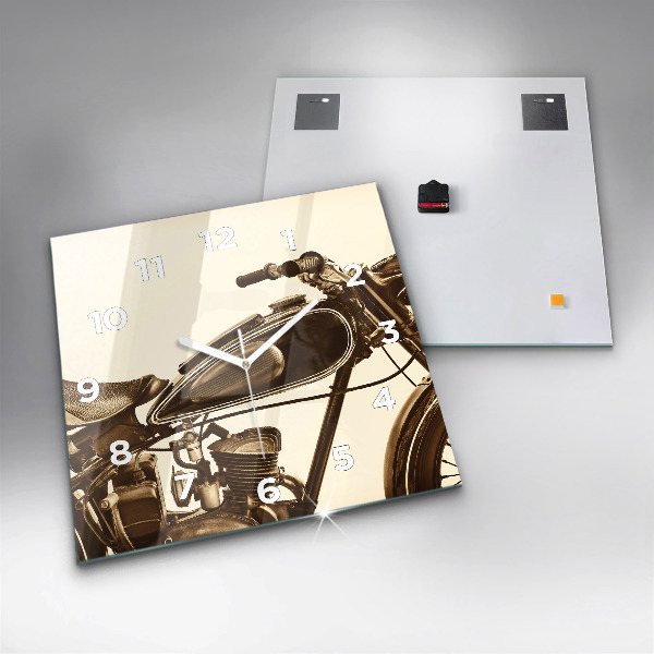 Orologio quadrato in vetro Moto d'epoca seppia