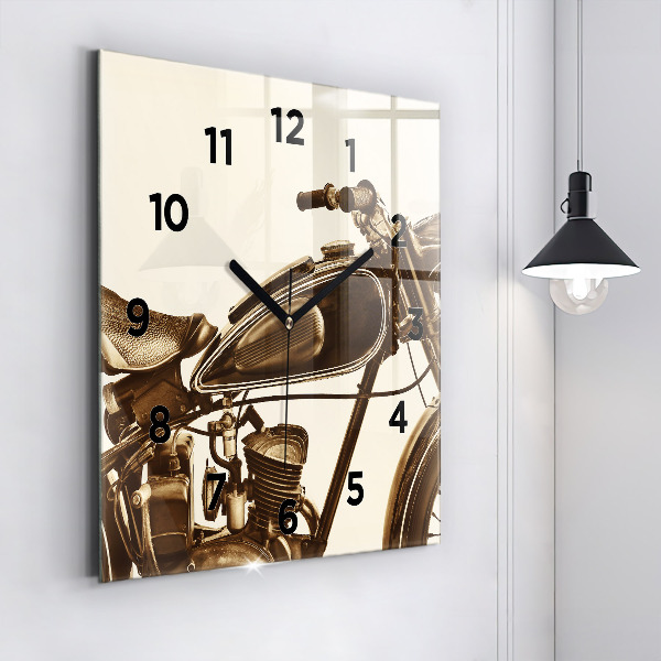 Orologio quadrato in vetro Moto d'epoca seppia