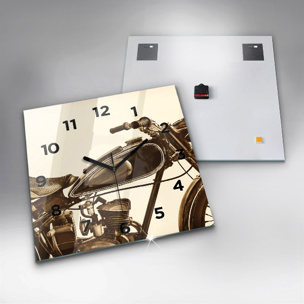 Orologio quadrato in vetro Moto d'epoca seppia