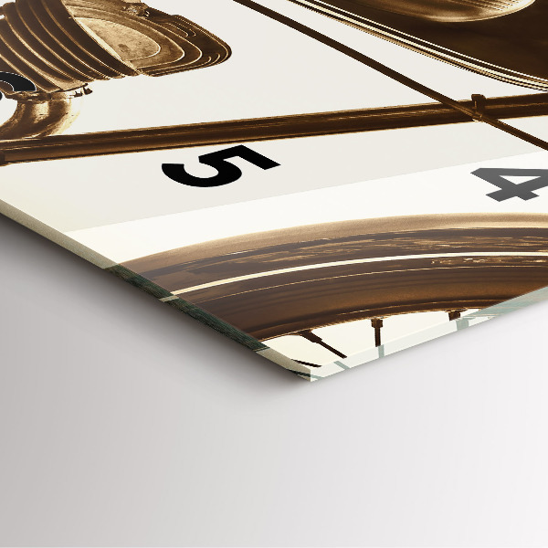 Orologio quadrato in vetro Moto d'epoca seppia