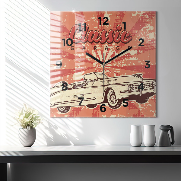 Orologio quadrato in vetro Auto d'epoca retrò