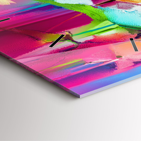 Orologio quadrato in vetro Fiori astratti