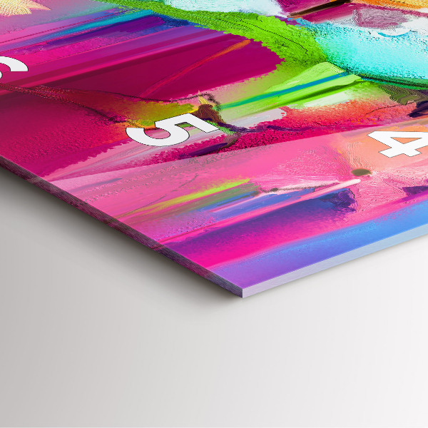 Orologio quadrato in vetro Fiori astratti