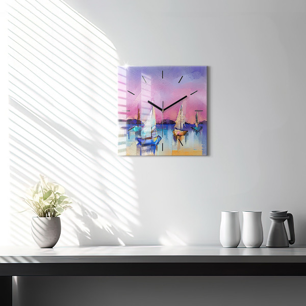 Orologio quadrato in vetro Paesaggio marino