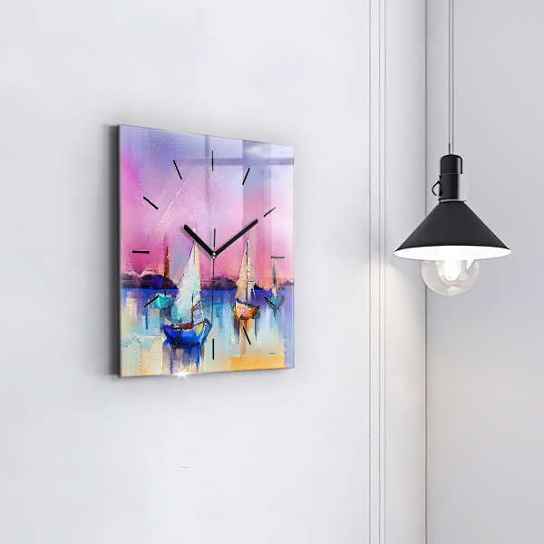 Orologio quadrato in vetro Paesaggio marino