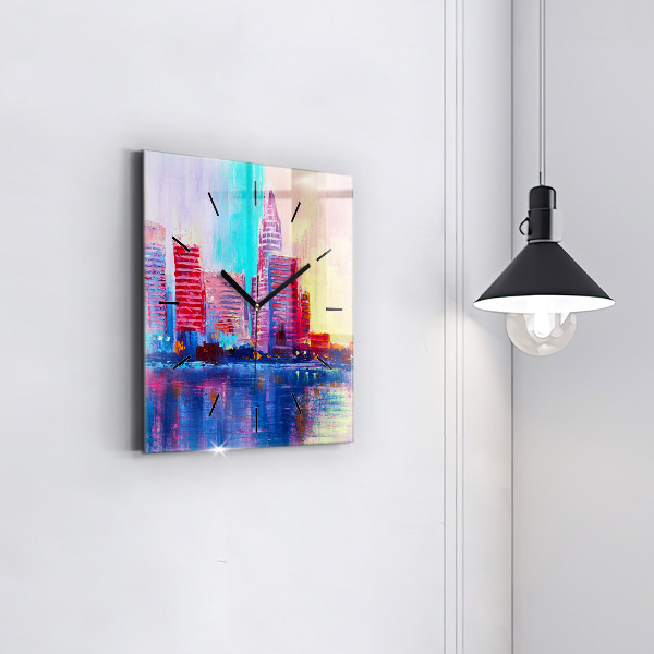 Orologio quadrato in vetro Astrazione del grattacielo
