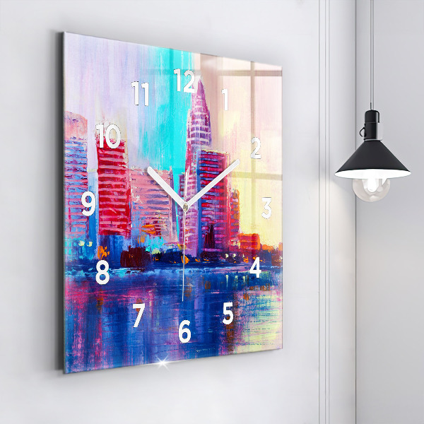 Orologio quadrato in vetro Astrazione del grattacielo