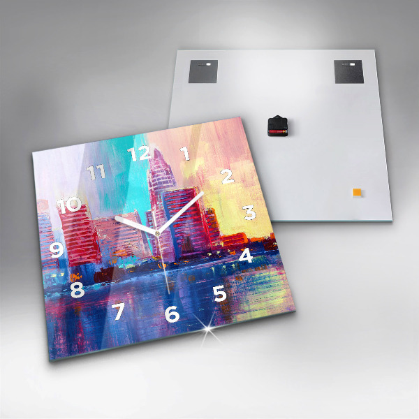 Orologio quadrato in vetro Astrazione del grattacielo