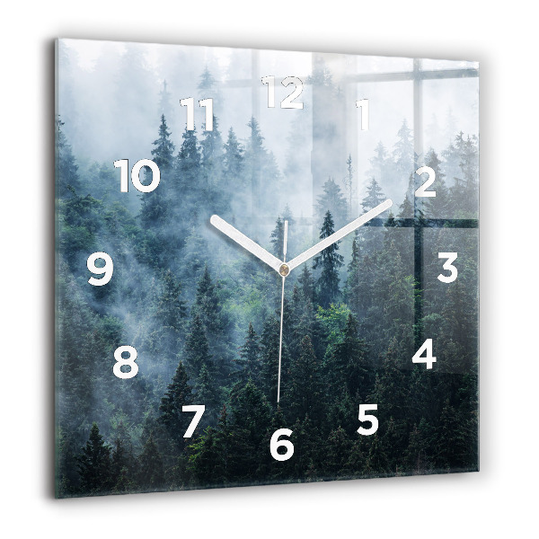 Orologio quadrato in vetro Paesaggio montano nebbioso