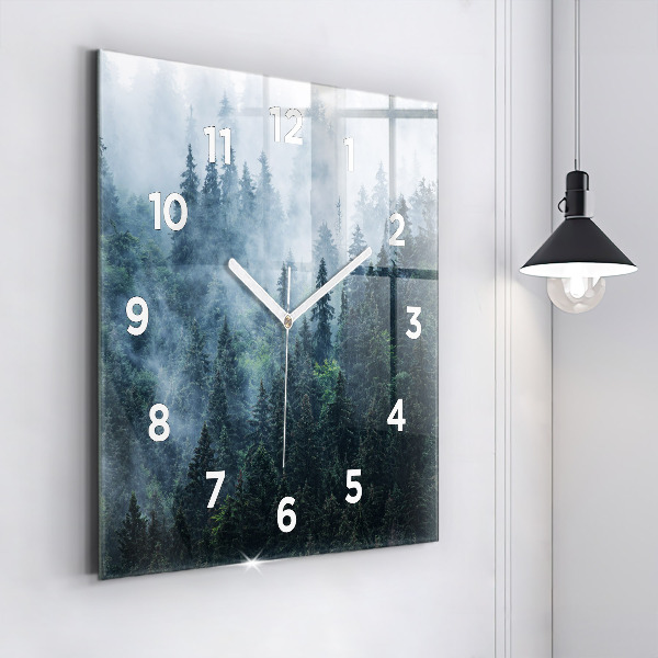 Orologio quadrato in vetro Paesaggio montano nebbioso