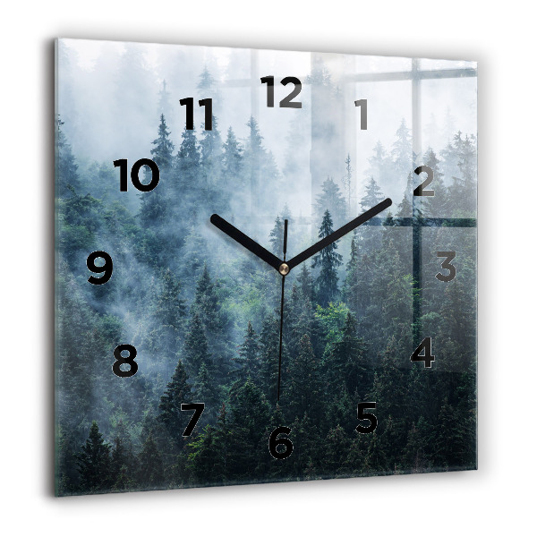 Orologio quadrato in vetro Paesaggio montano nebbioso