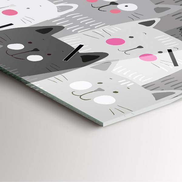 Orologio quadrato in vetro Modello con gatti